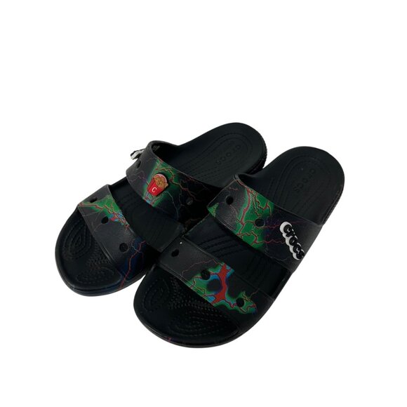 Crocs Mens SZ 7 Women SZ 9 Multicolor Double Strap Slide Sandals Unisex - Picture 8 of 13